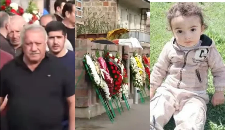 Сасун Микаелян с сыном присутствовали на похоронах двухлетнего Тиграна