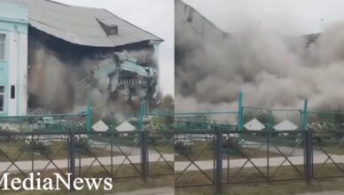 Видео обрушения здания школы