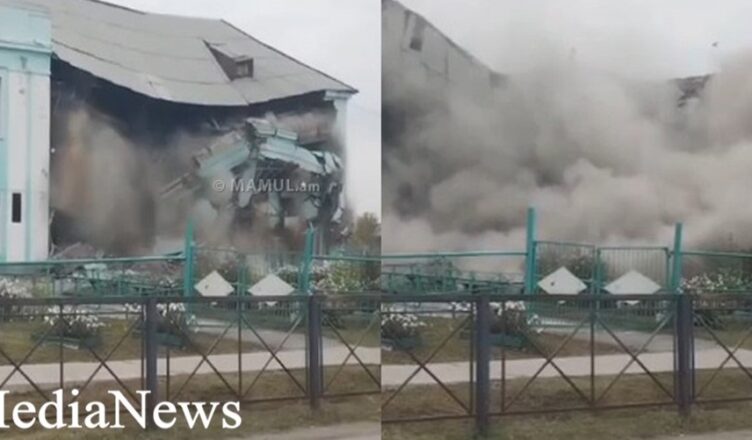 Видео обрушения здания школы